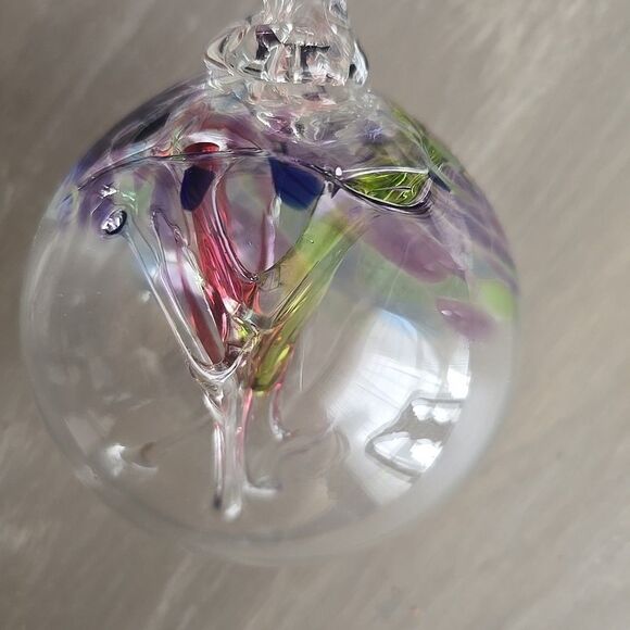 KITRAS ART GLASS Tree Of Life Enchantment 4" Large Orb Ornament Hand Blown Glass - Picture 9 of 9